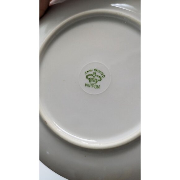 Vintage Hand Painted Nippon Floral Plate Gold Trim - Picture 4 of 4